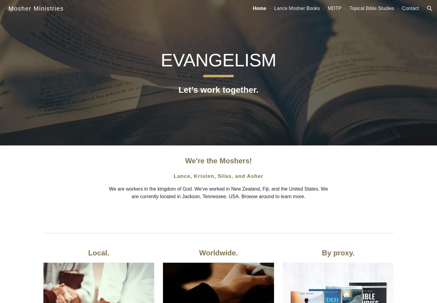 Screenshot of mosherministries.com