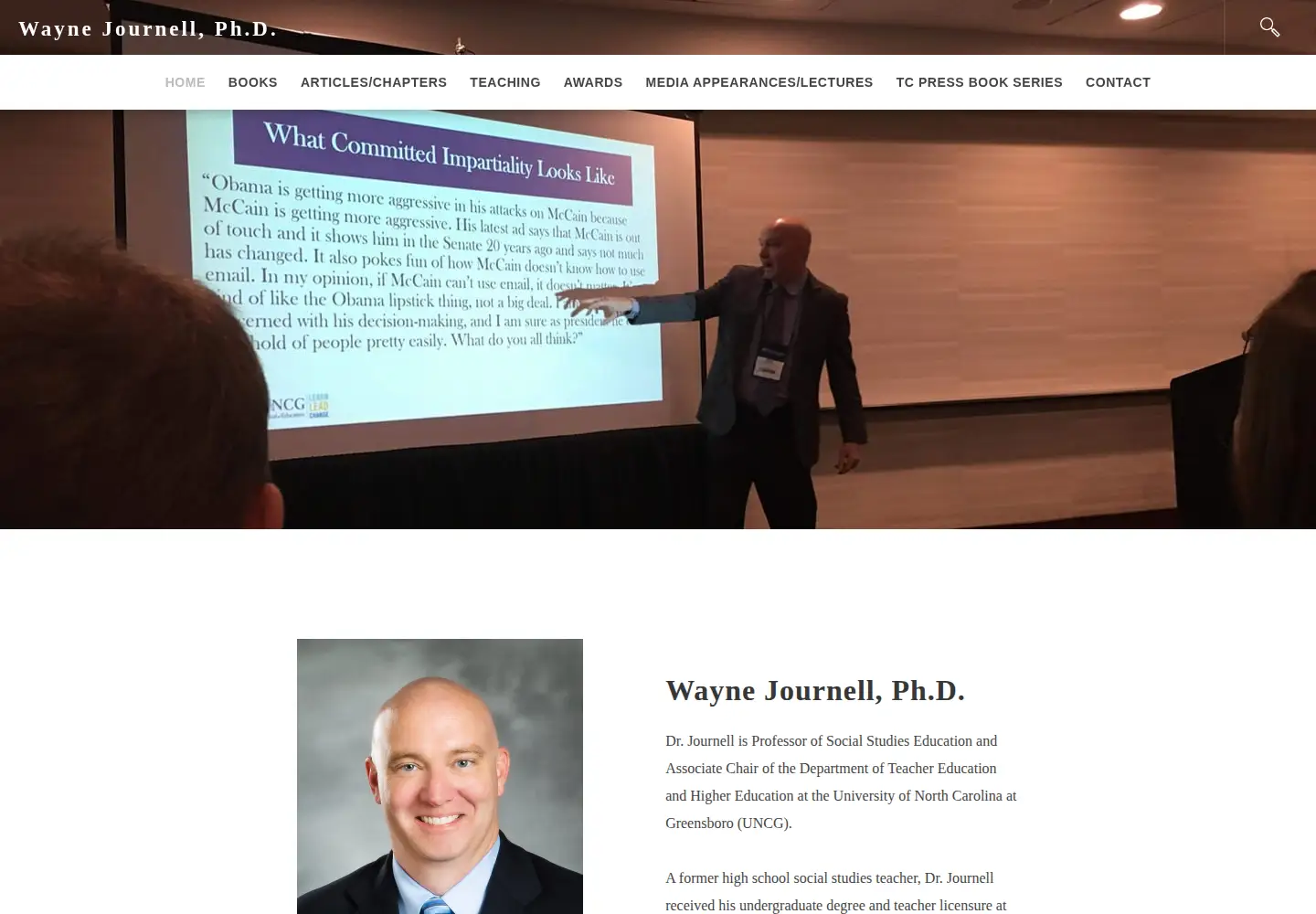 Screenshot of waynejournell.com