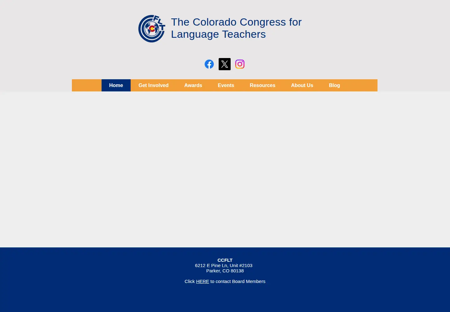 Captured homepage of ccflt.org in the current scan