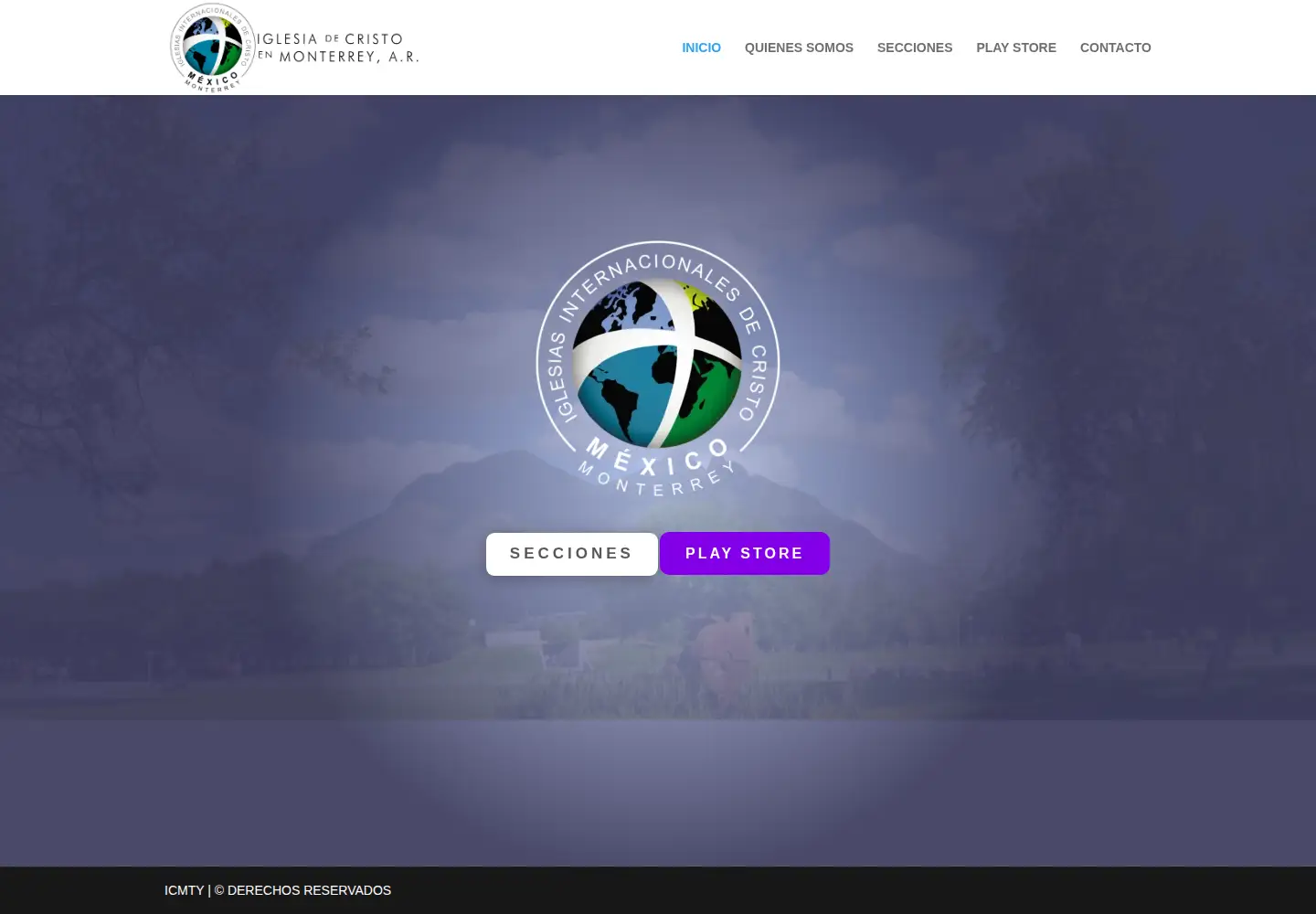 Captured homepage of icmty.org in the current scan