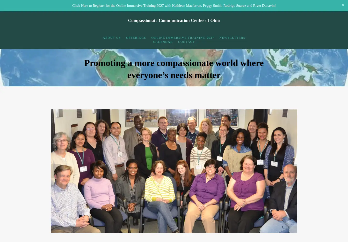 Captured homepage of speakingpeace.org in the current scan