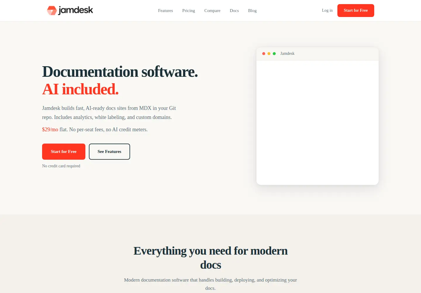 Captured homepage of jamdesk.com in the current scan
