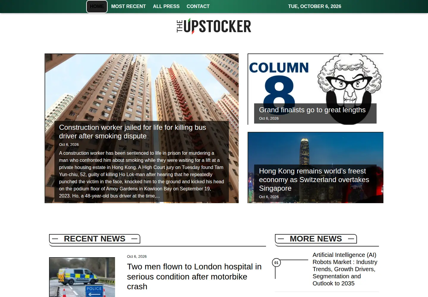 Screenshot of theupstocker.com