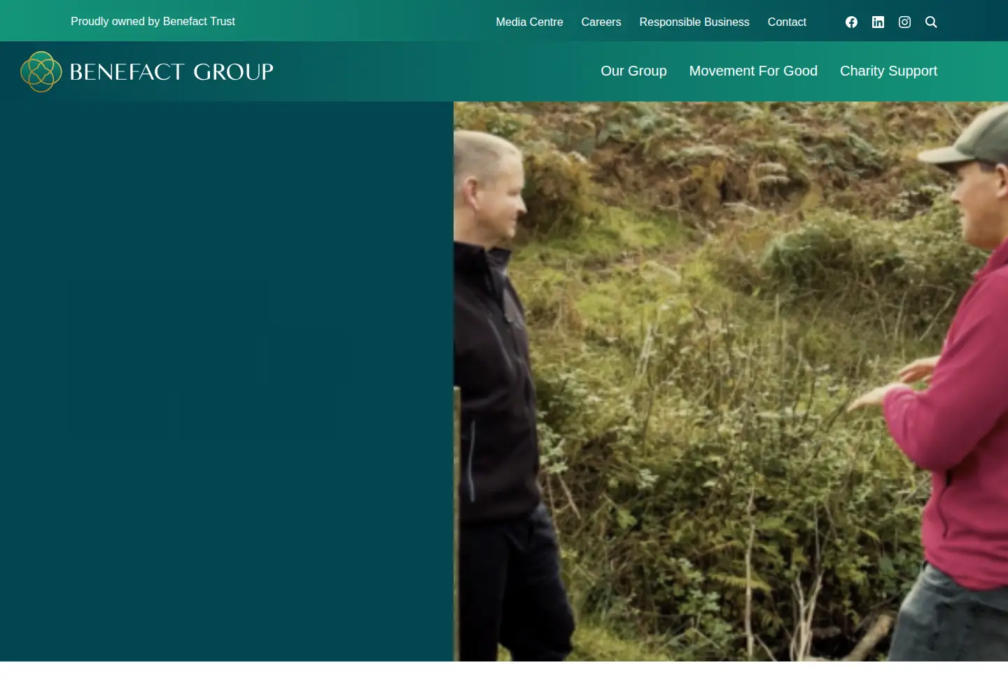 Captured homepage of benefactgroup.com in the current scan