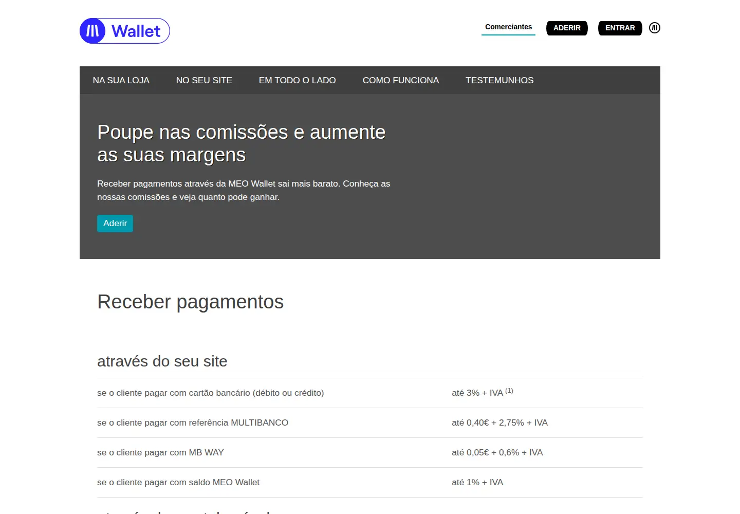 Screenshot of wallet.pt
