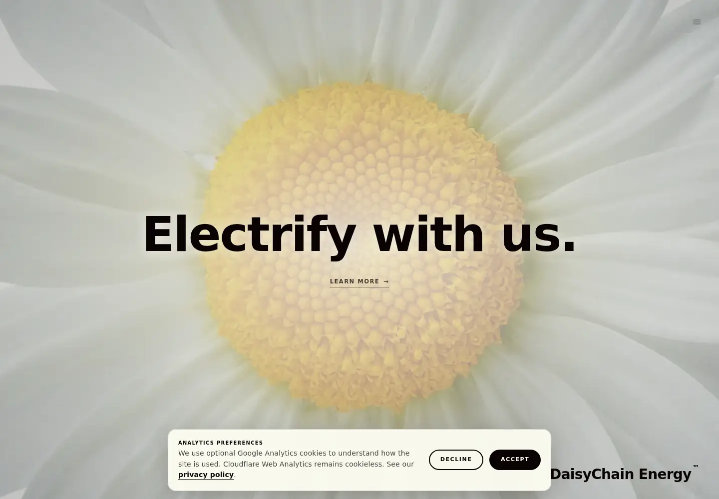 Screenshot of daisychain.energy