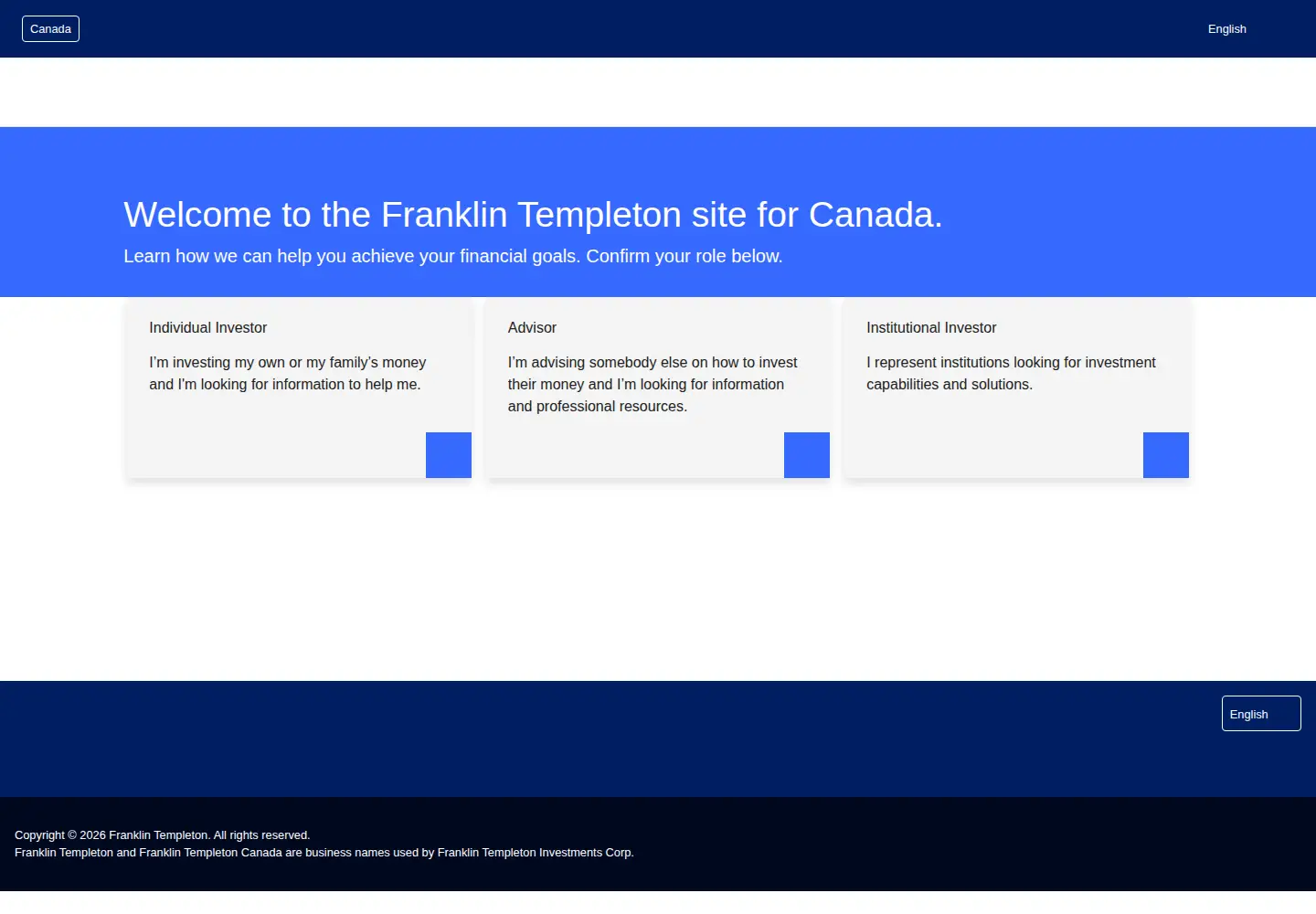 Screenshot of franklintempleton.ca