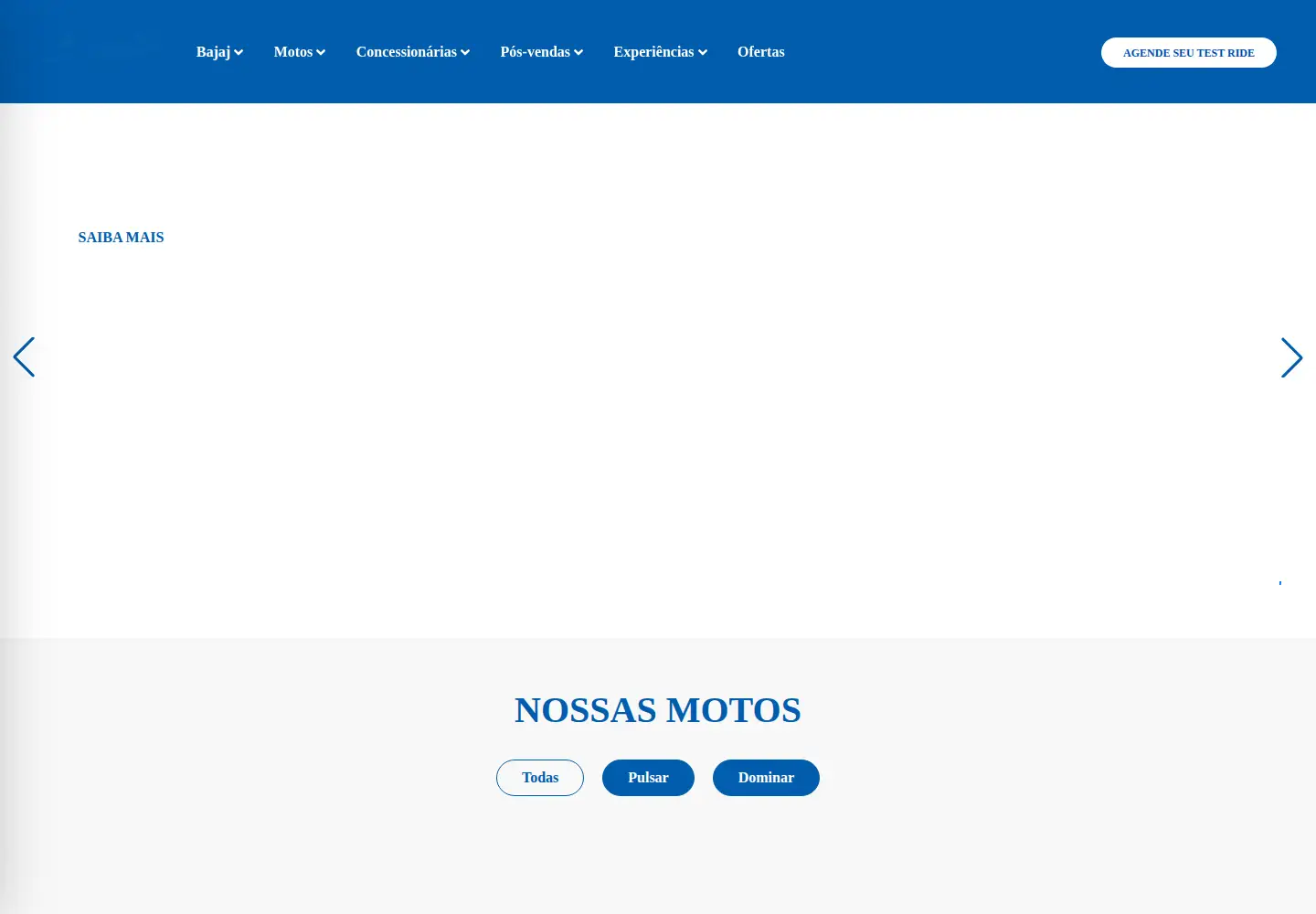 Screenshot of bajaj.com.br