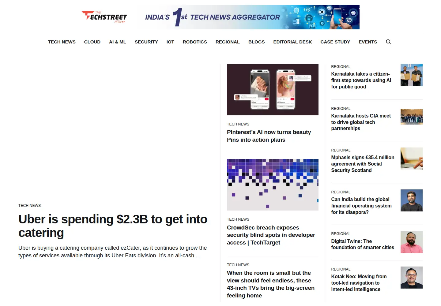 Captured homepage of thetechstreetnow.com in the current scan