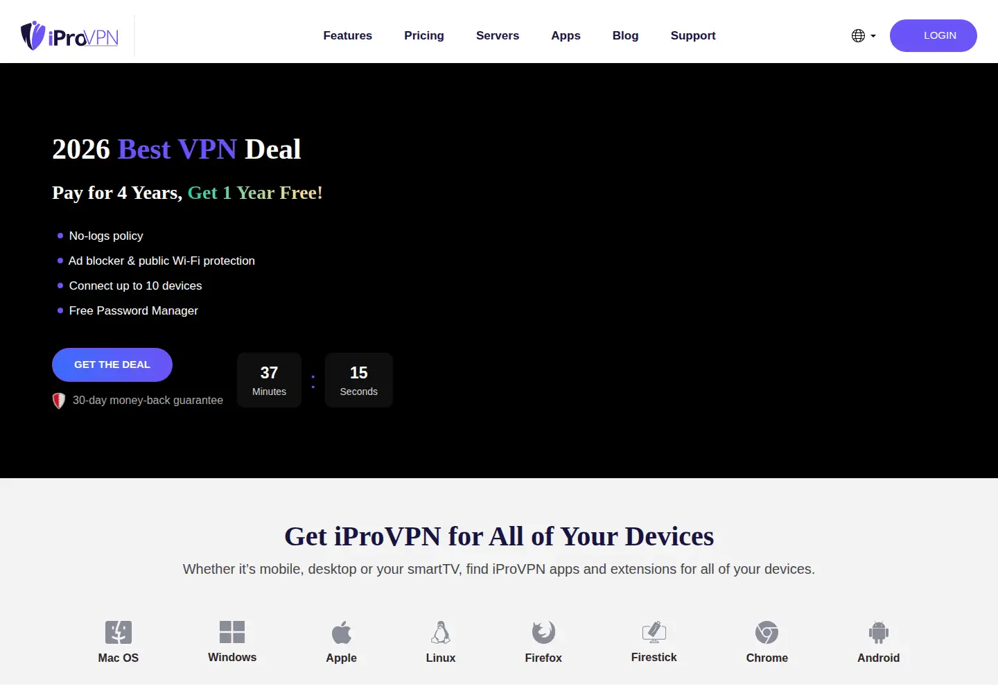 Screenshot of iprovpn.com