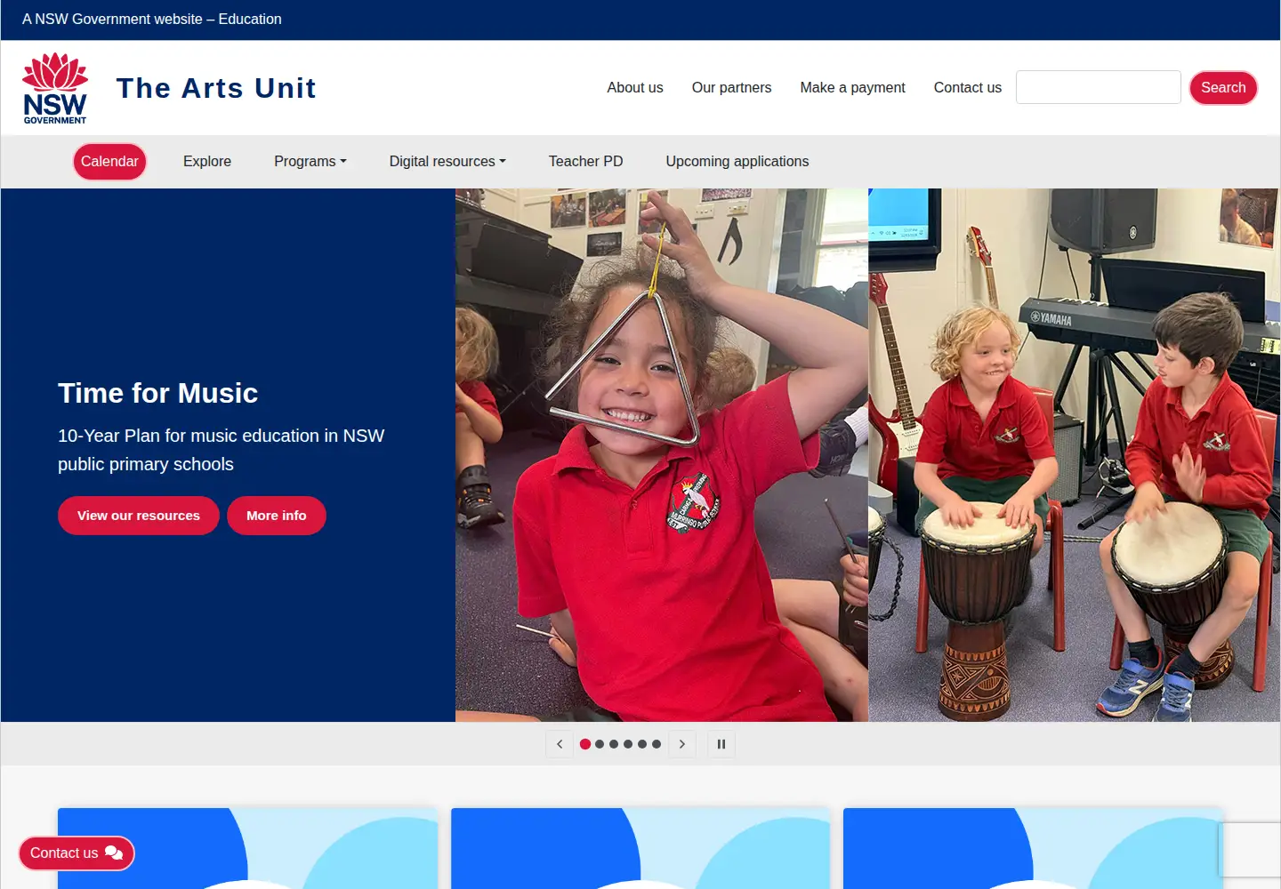Screenshot of artsunit.nsw.edu.au