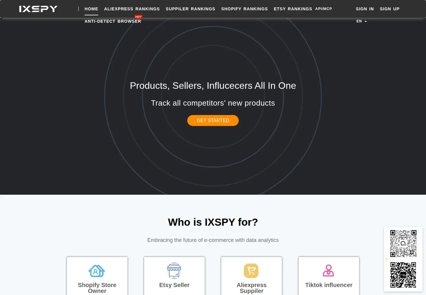 Screenshot of ixspy.com