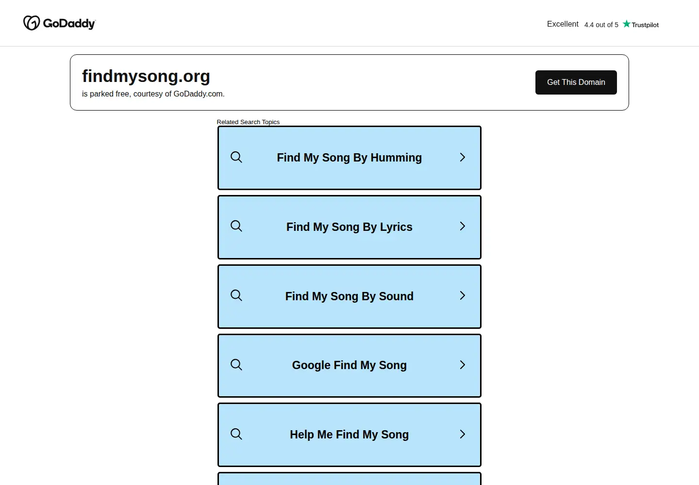 Screenshot of findmysong.org