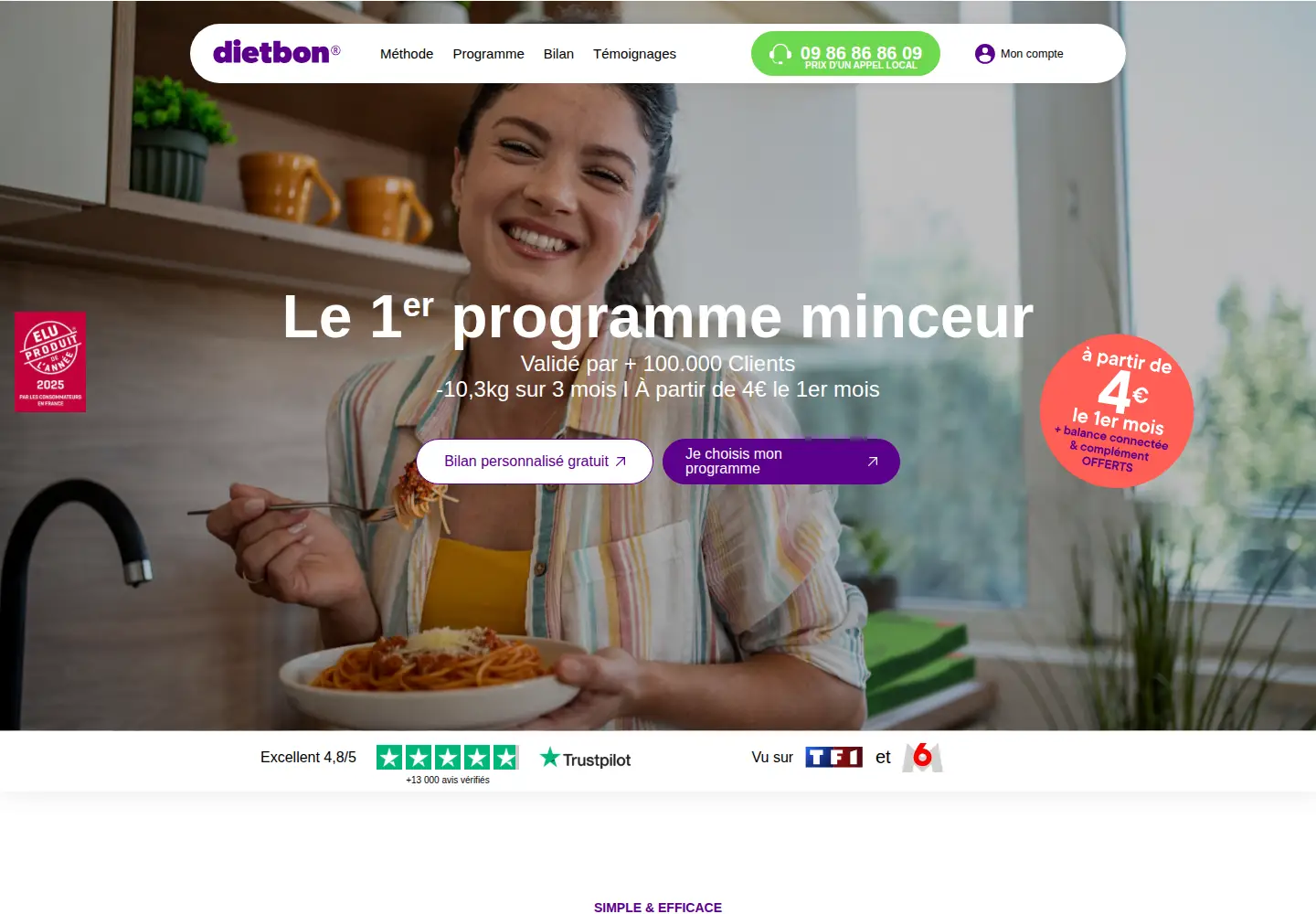Screenshot of dietbon.fr