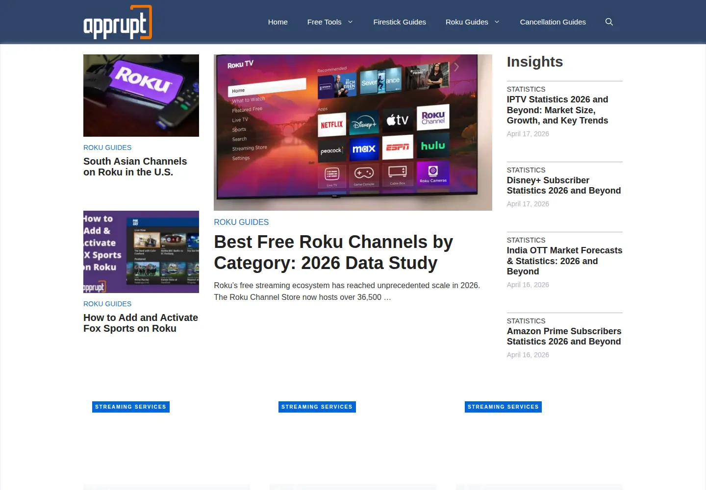 Captured homepage of apprupt.com in the current scan