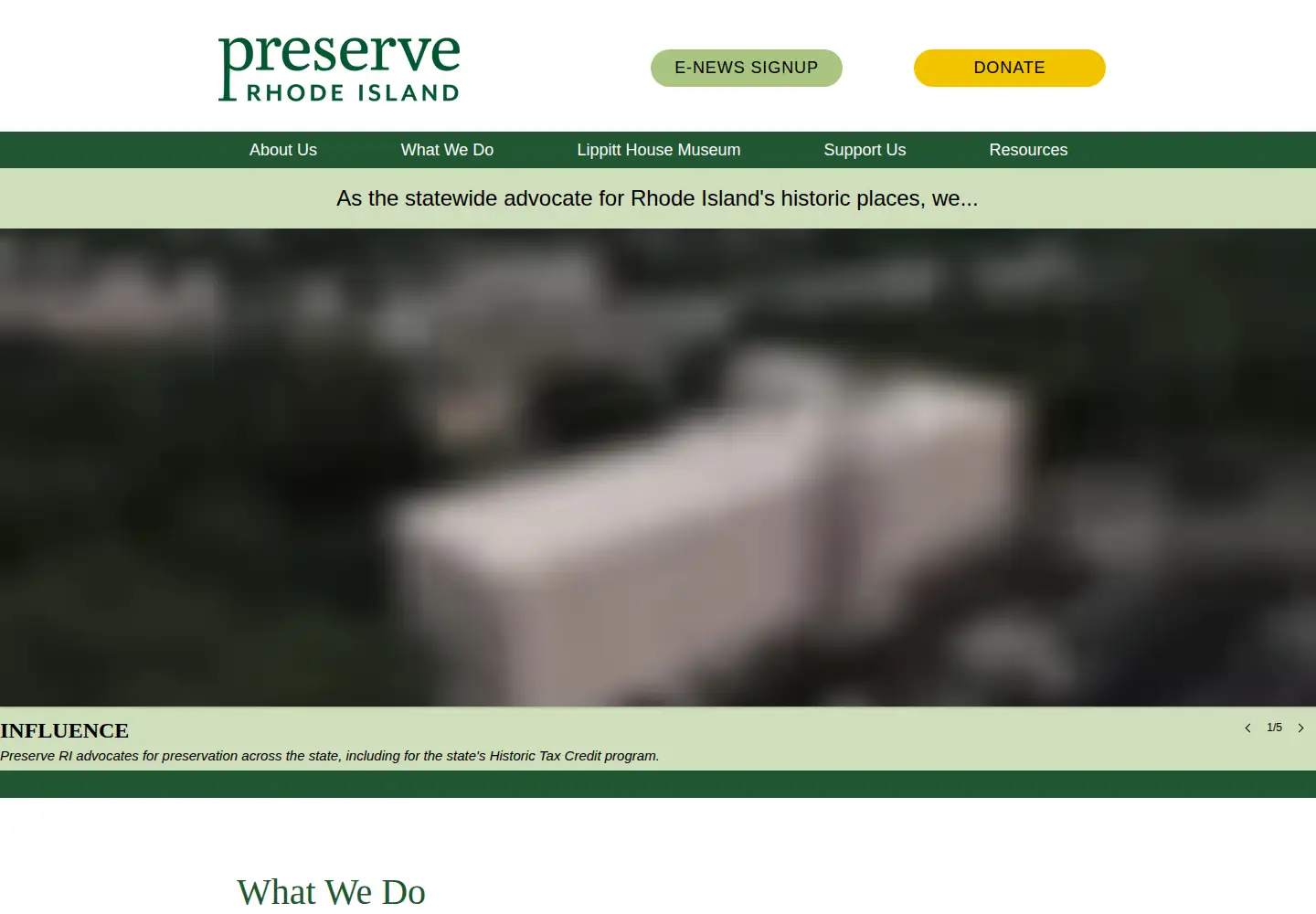 Captured homepage of preserveri.org in the current scan