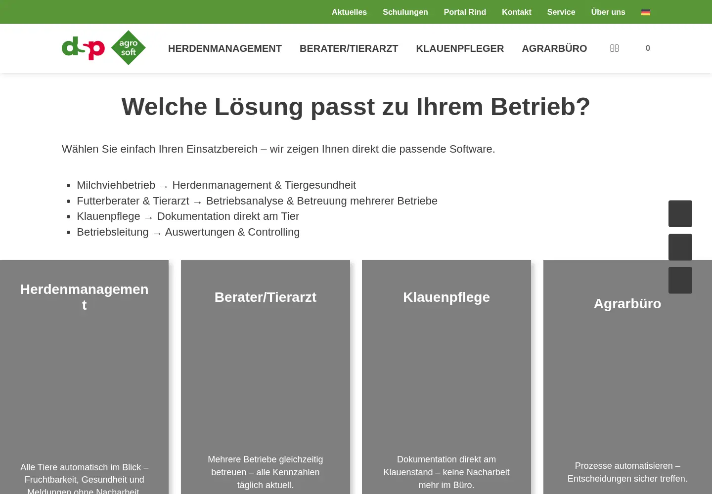 Captured homepage of dsp-agrosoft.de in the current scan