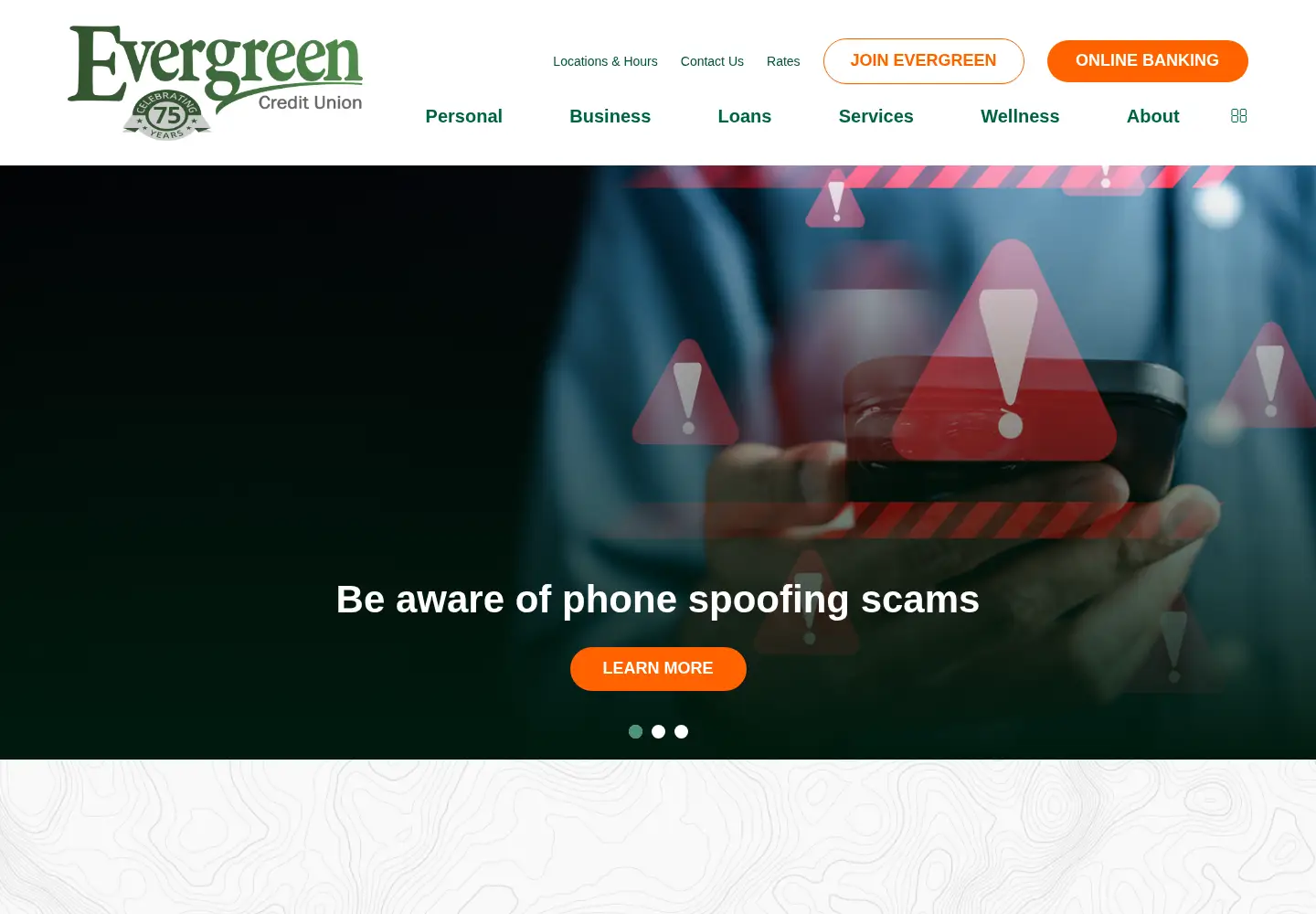 Captured homepage of egcu.org in the current scan