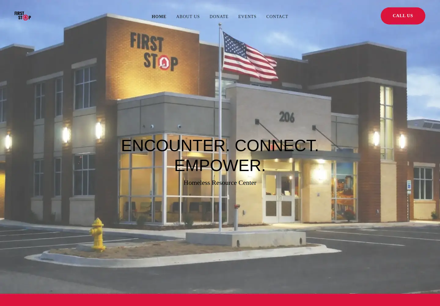 Captured homepage of firststop.org in the current scan