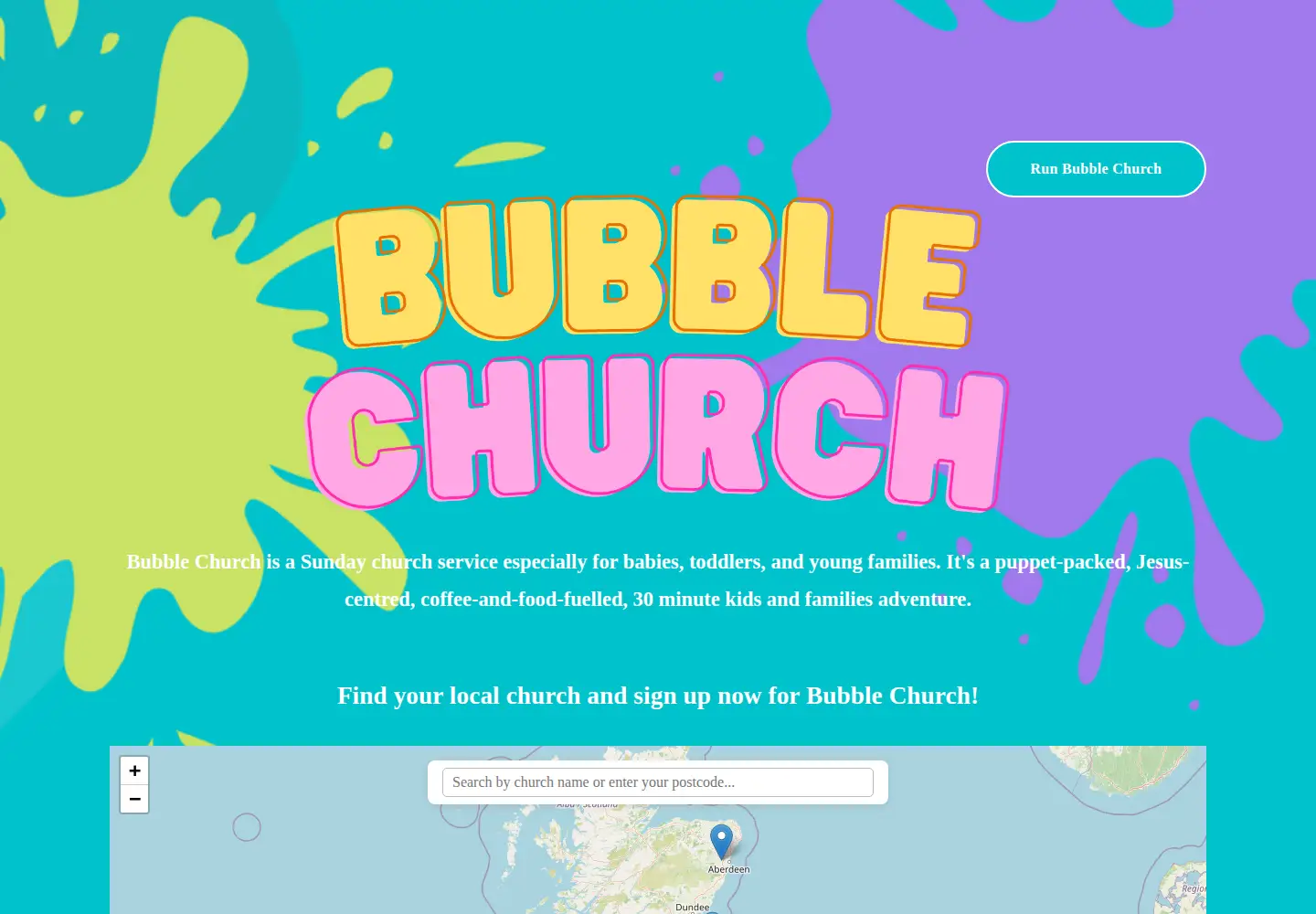 Screenshot of bubblechurch.org