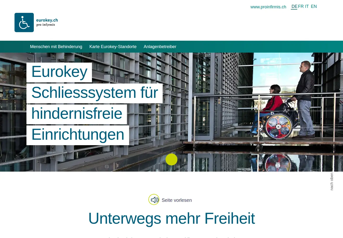 Screenshot of eurokey.ch