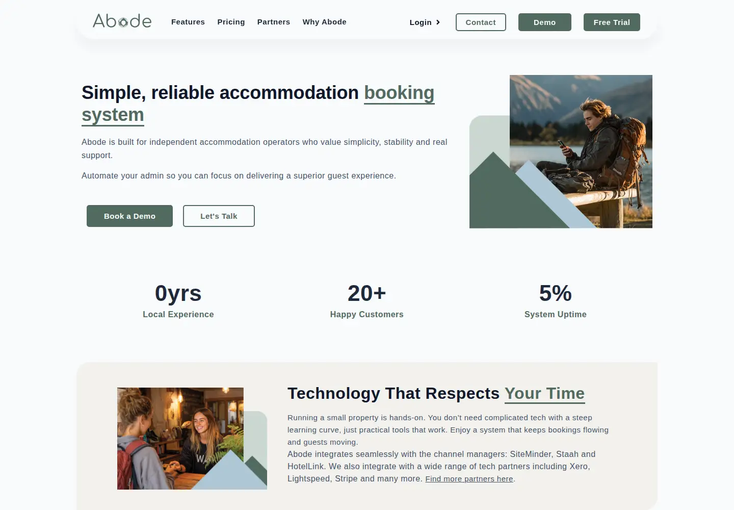 Screenshot of abodebooking.com