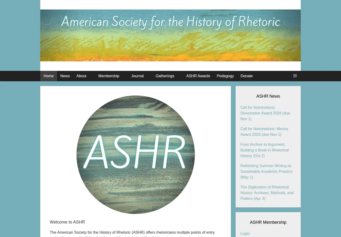 Screenshot of ashr.org