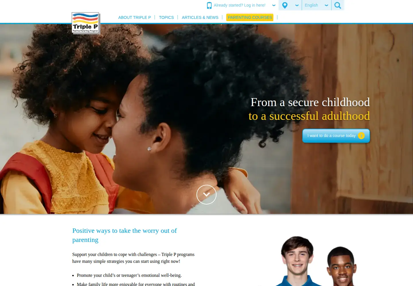 Captured homepage of triplep-parenting.ca in the current scan