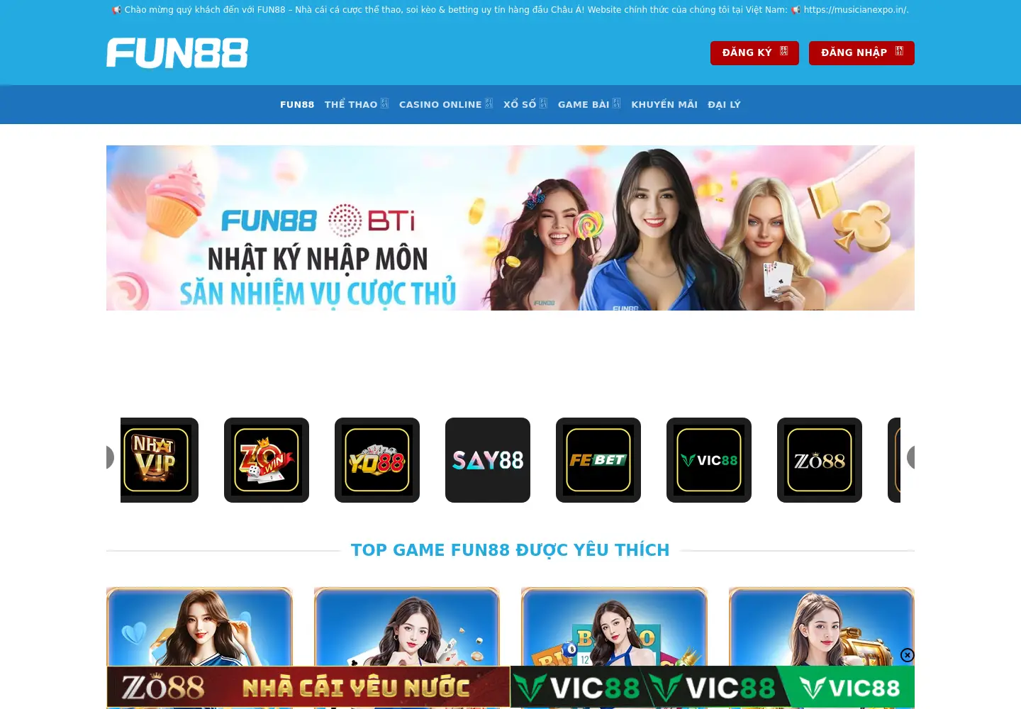 Captured homepage of fun88.bargains in the current scan