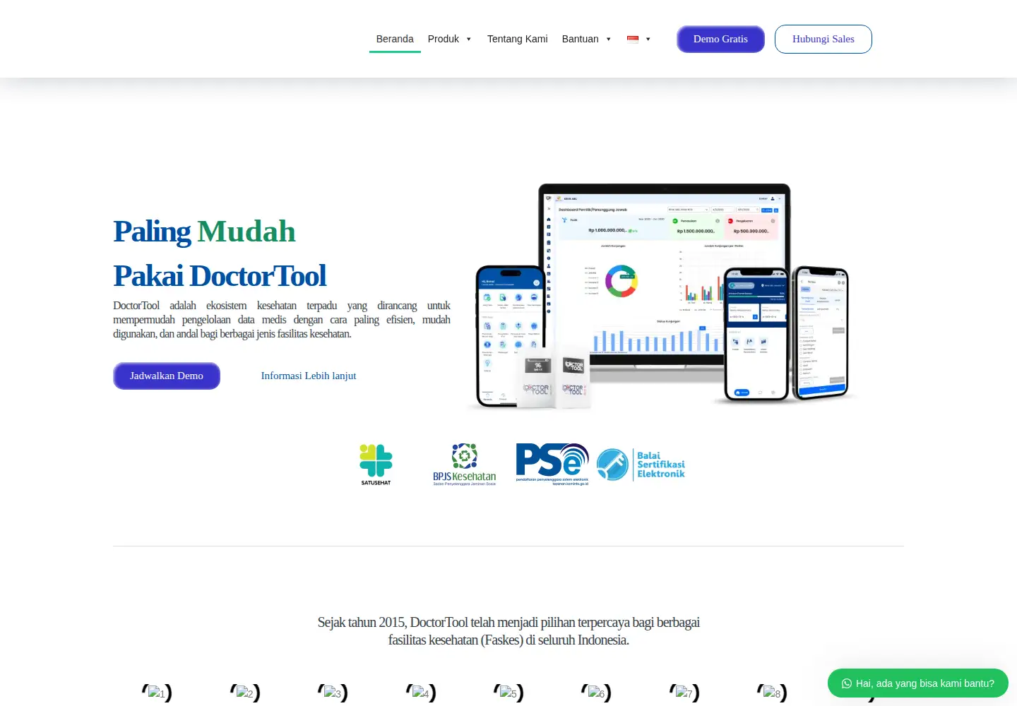 Captured homepage of doctortool.id in the current scan