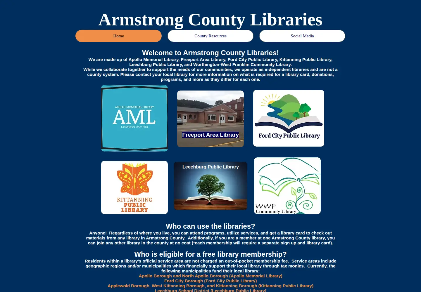 Screenshot of armstronglibraries.org
