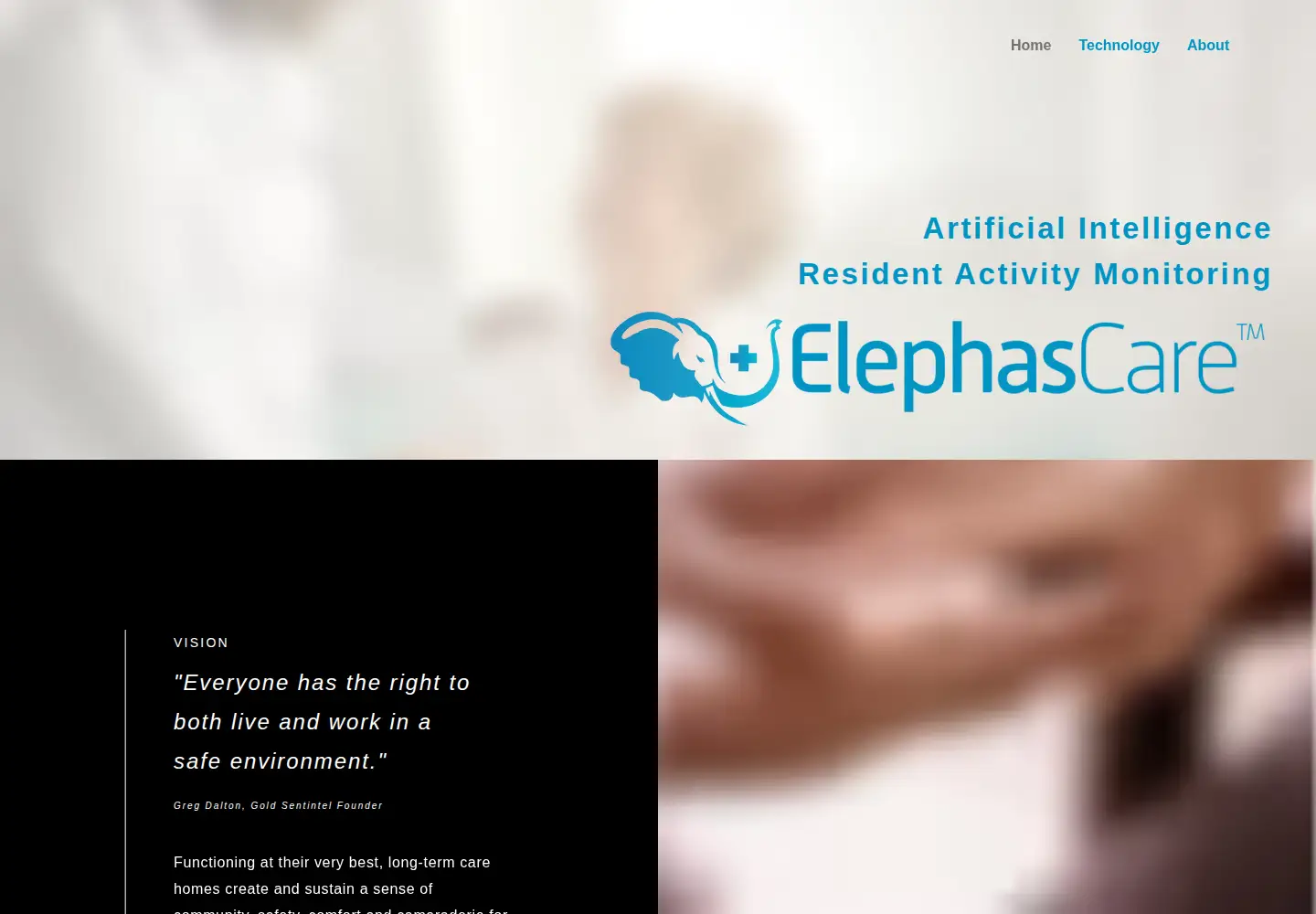 Screenshot of elephascare.com