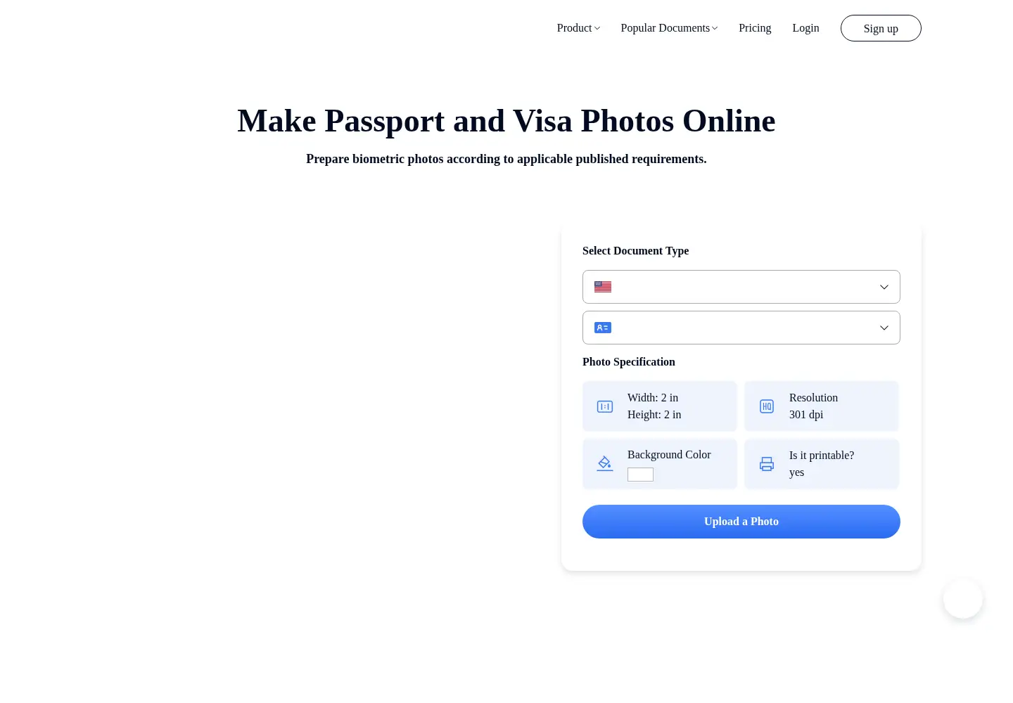 Screenshot of aipassportphotos.com