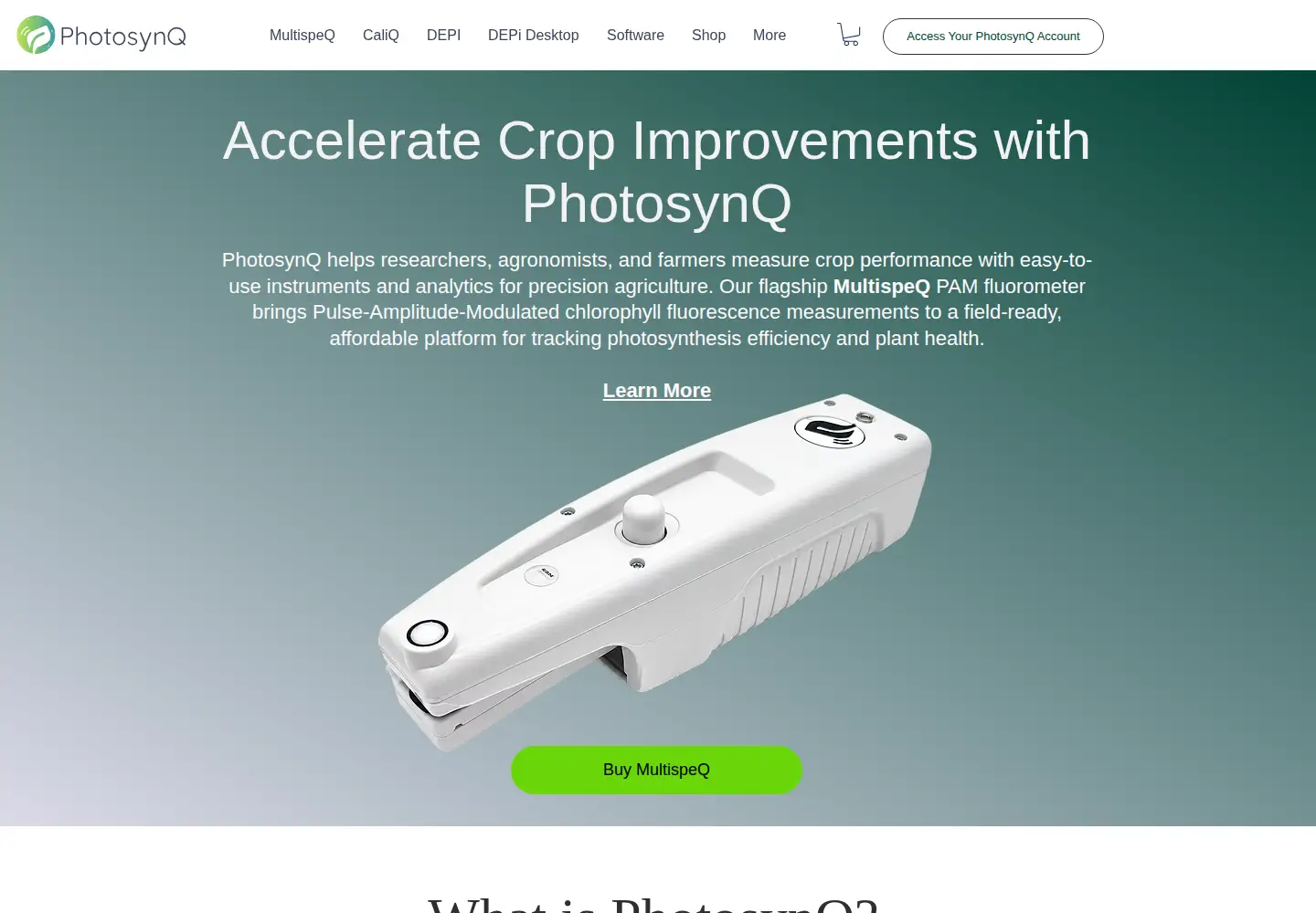Screenshot of photosynq.com