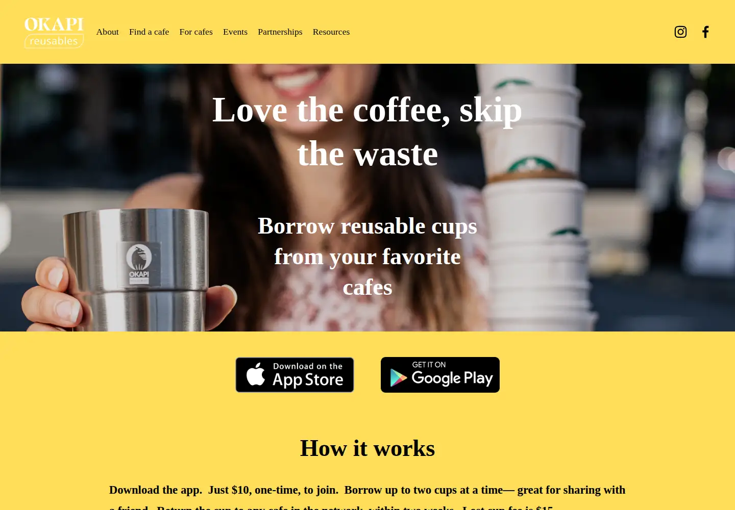 Screenshot of okapi-reusables.com