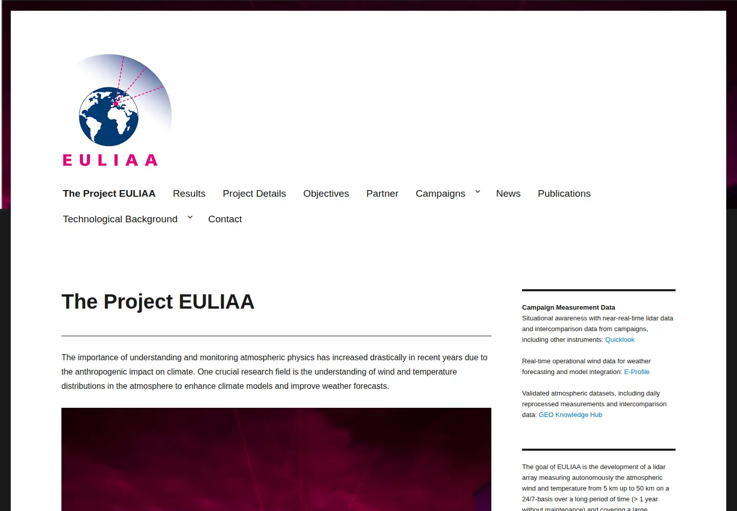 Captured homepage of euliaa.eu in the current scan
