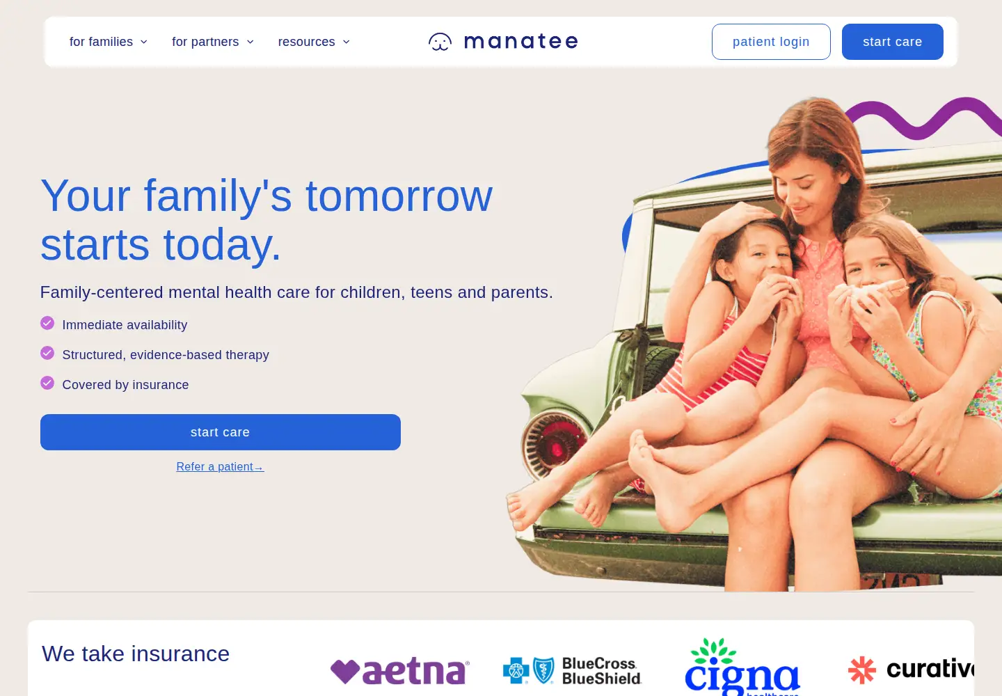 Screenshot of getmanatee.com
