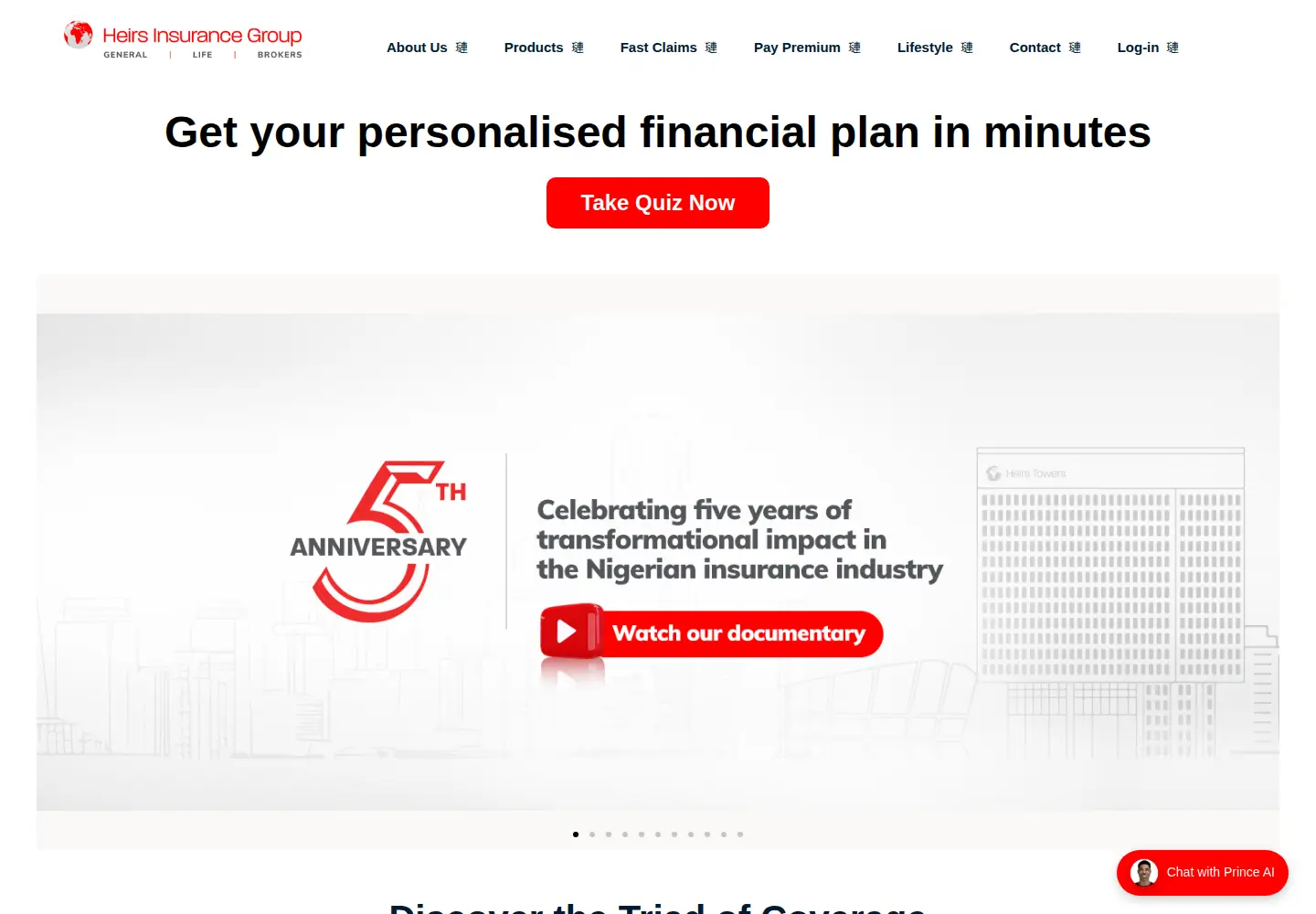 Screenshot of heirsinsurancegroup.com