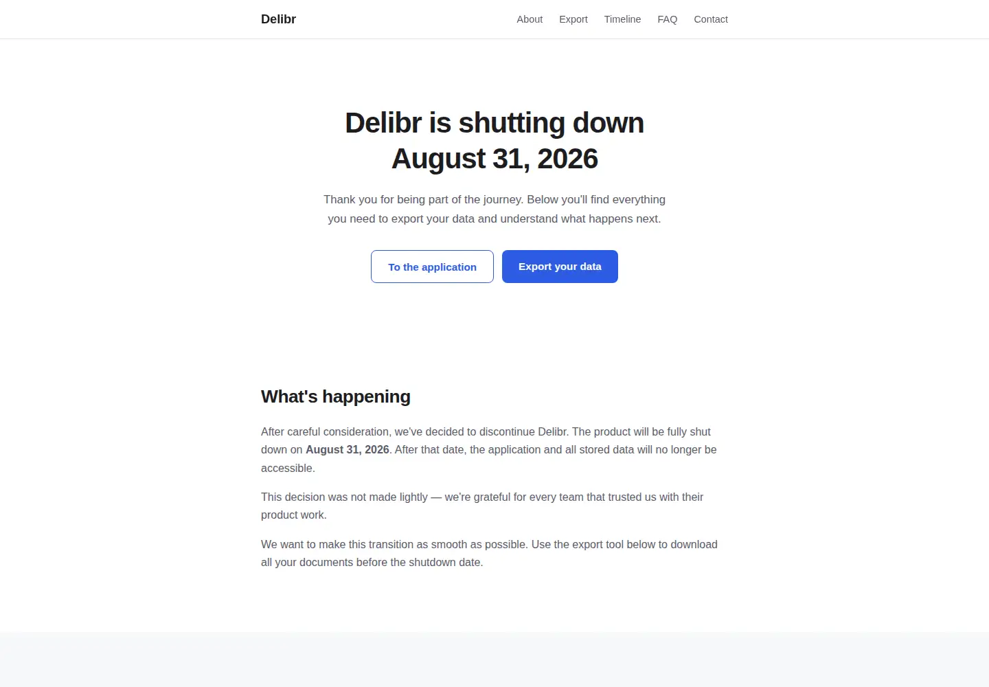 Screenshot of delibr.com