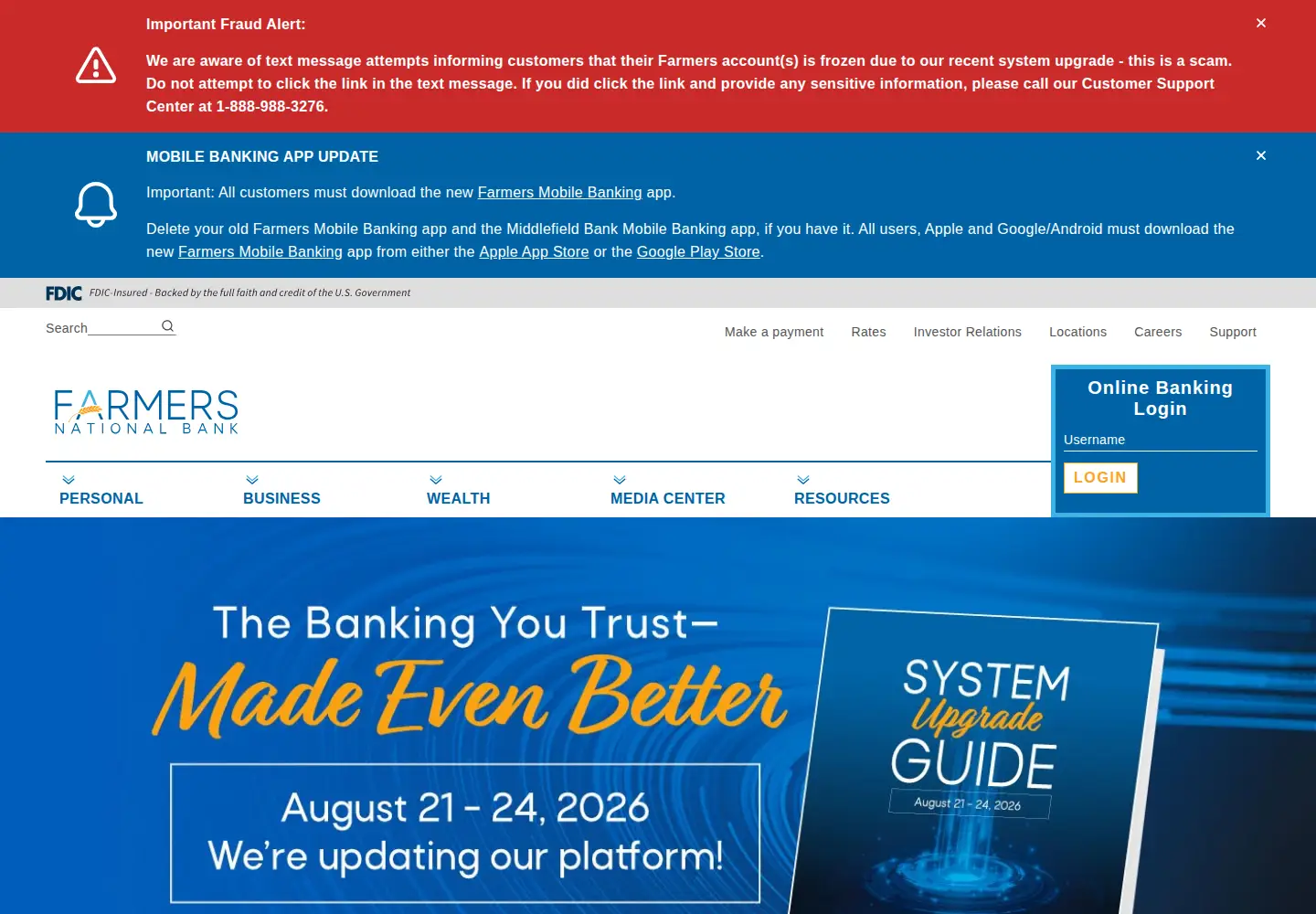 Screenshot of farmersbankgroup.com