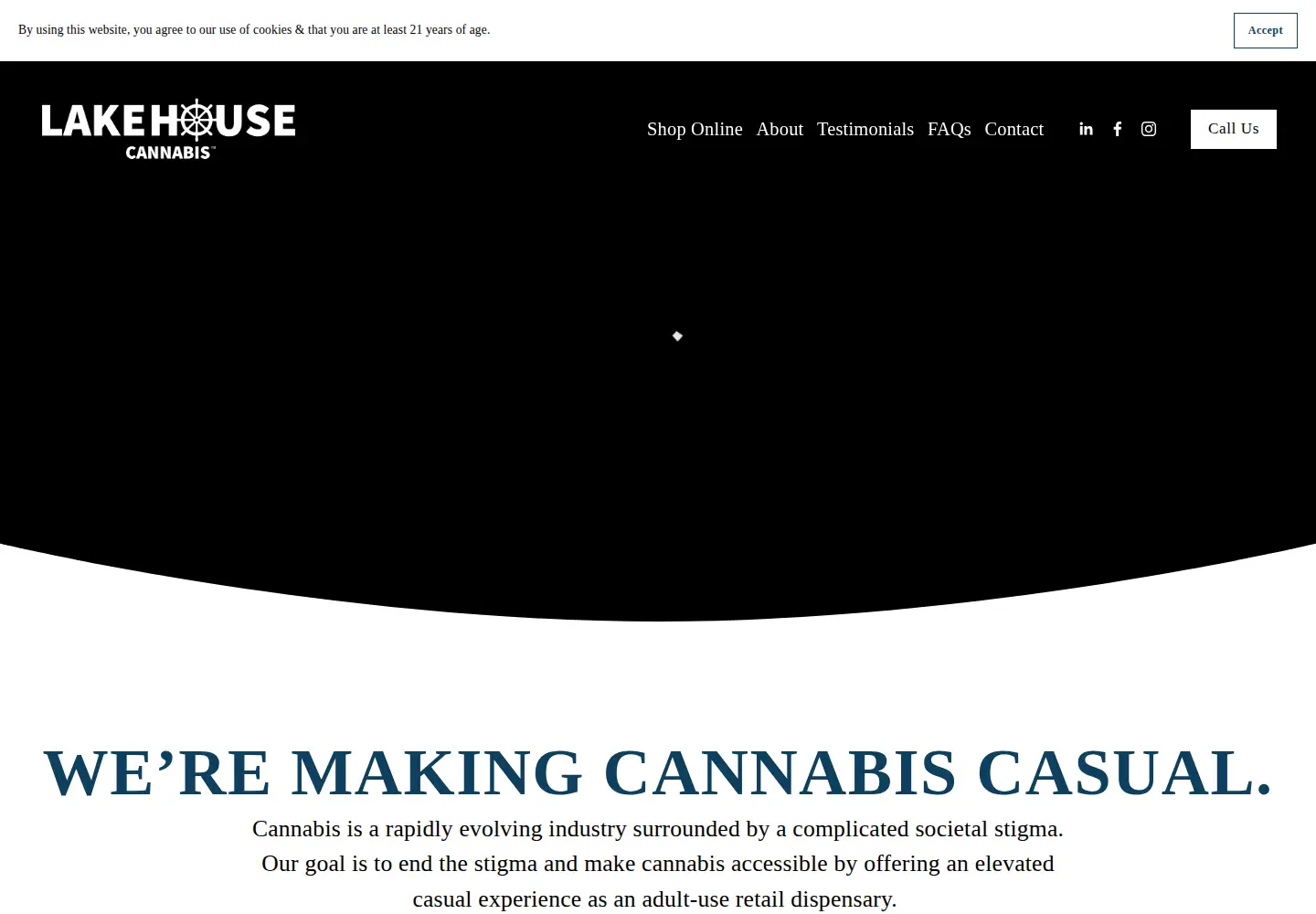 Screenshot of lakehousecannabis.com