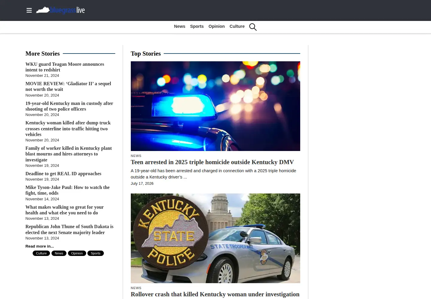 Screenshot of bluegrasslive.com