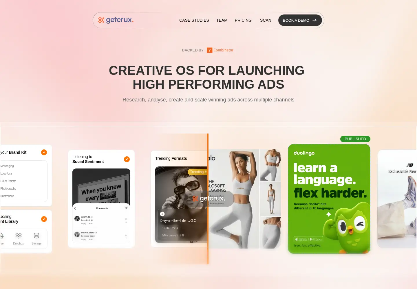 Screenshot of getcrux.ai