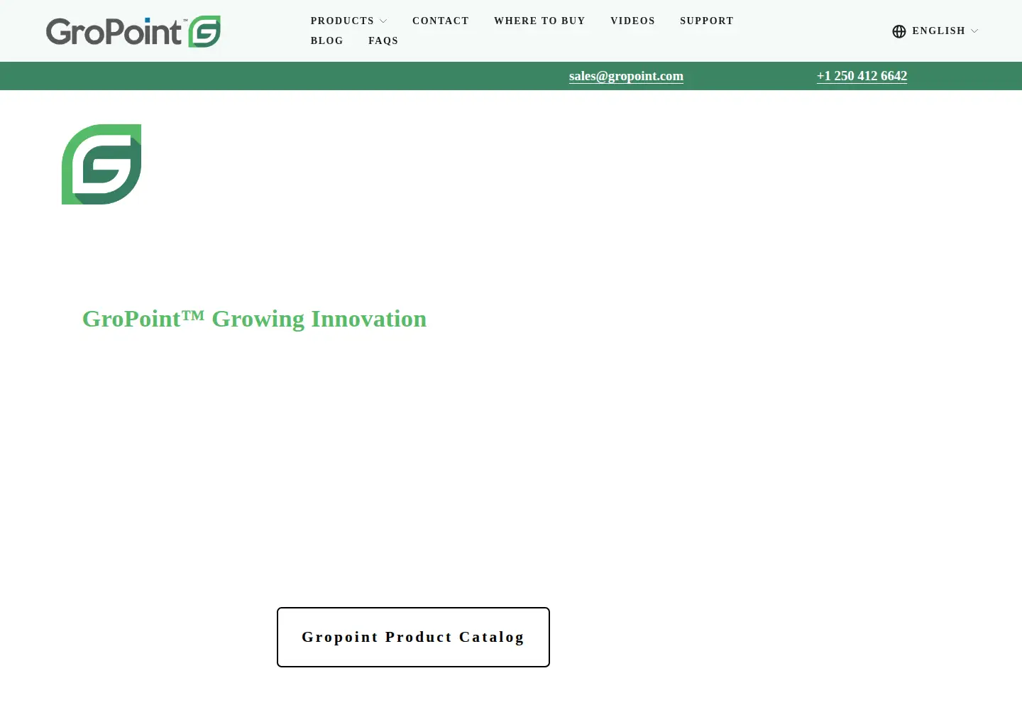 Captured homepage of gropoint.com in the current scan