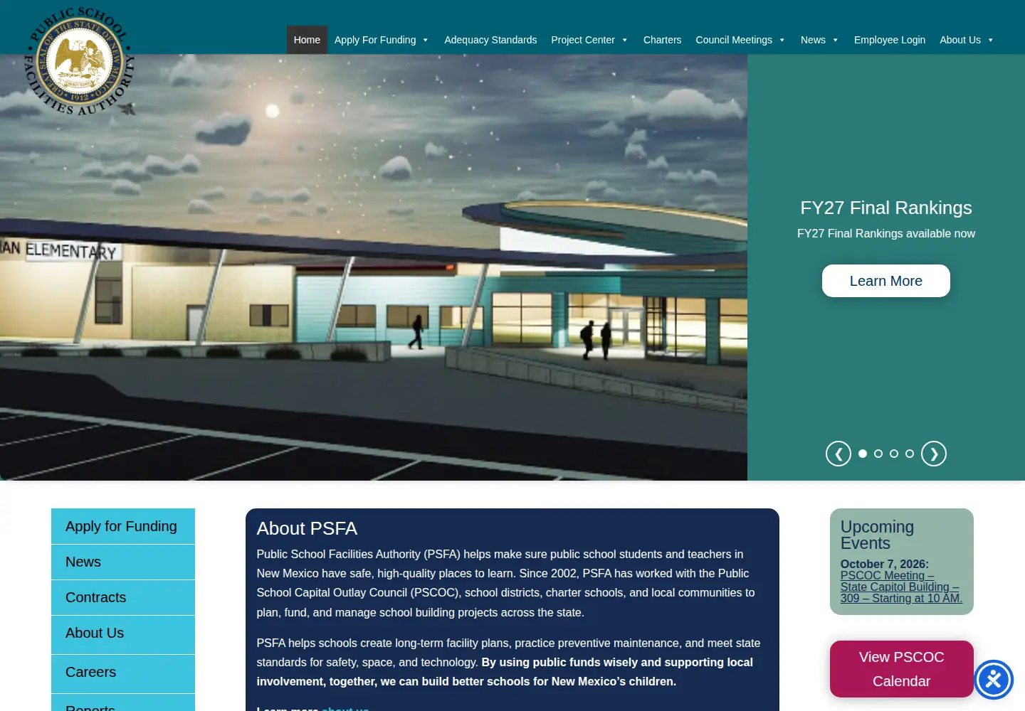 Screenshot of nmpsfa.org