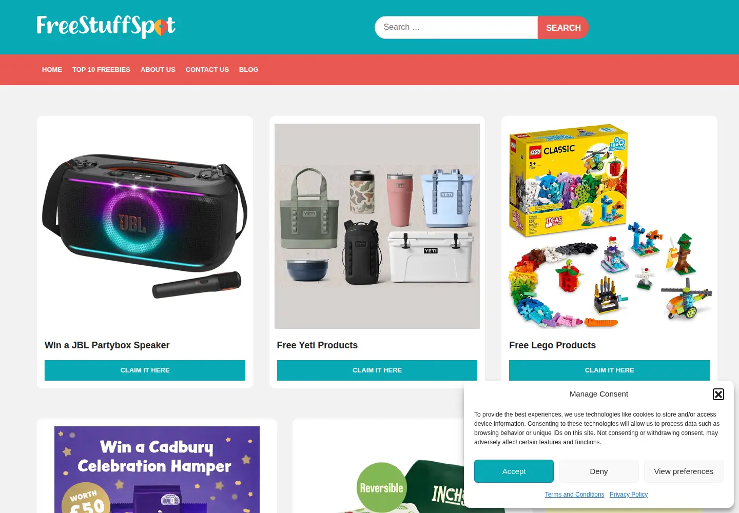 Screenshot of freestuffspot.co.uk