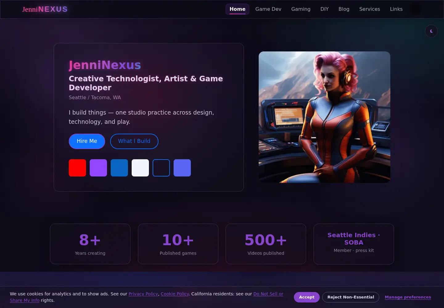 Screenshot of jenninexus.com