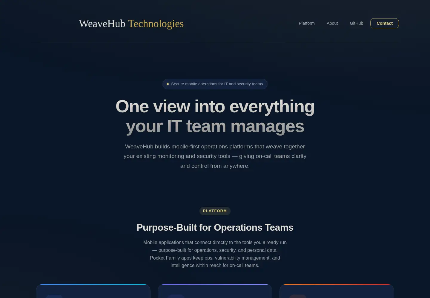 Screenshot of weavehub.app
