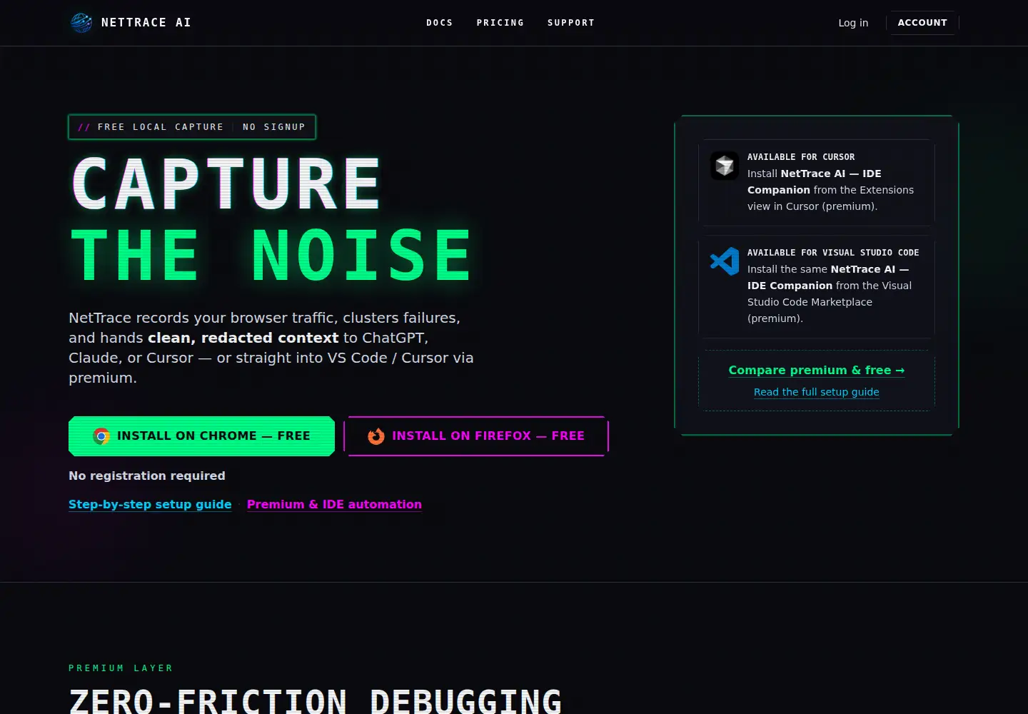 Screenshot of nettrace.ai