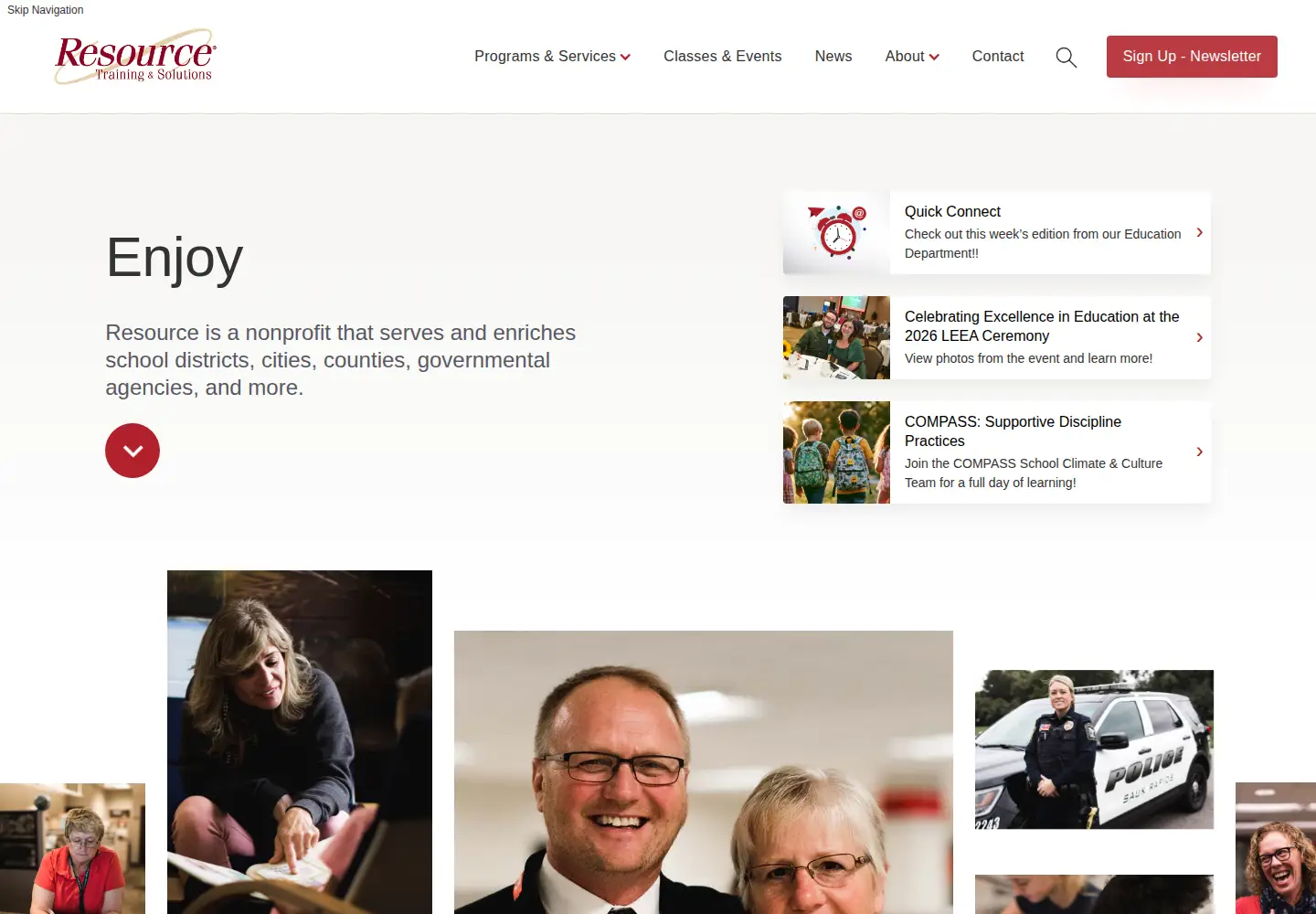 Captured homepage of resourcecoop-mn.gov in the current scan